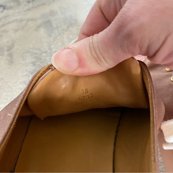 Sezane Jack Trainers Rose Gold Satin FR 38 US 7 RARE